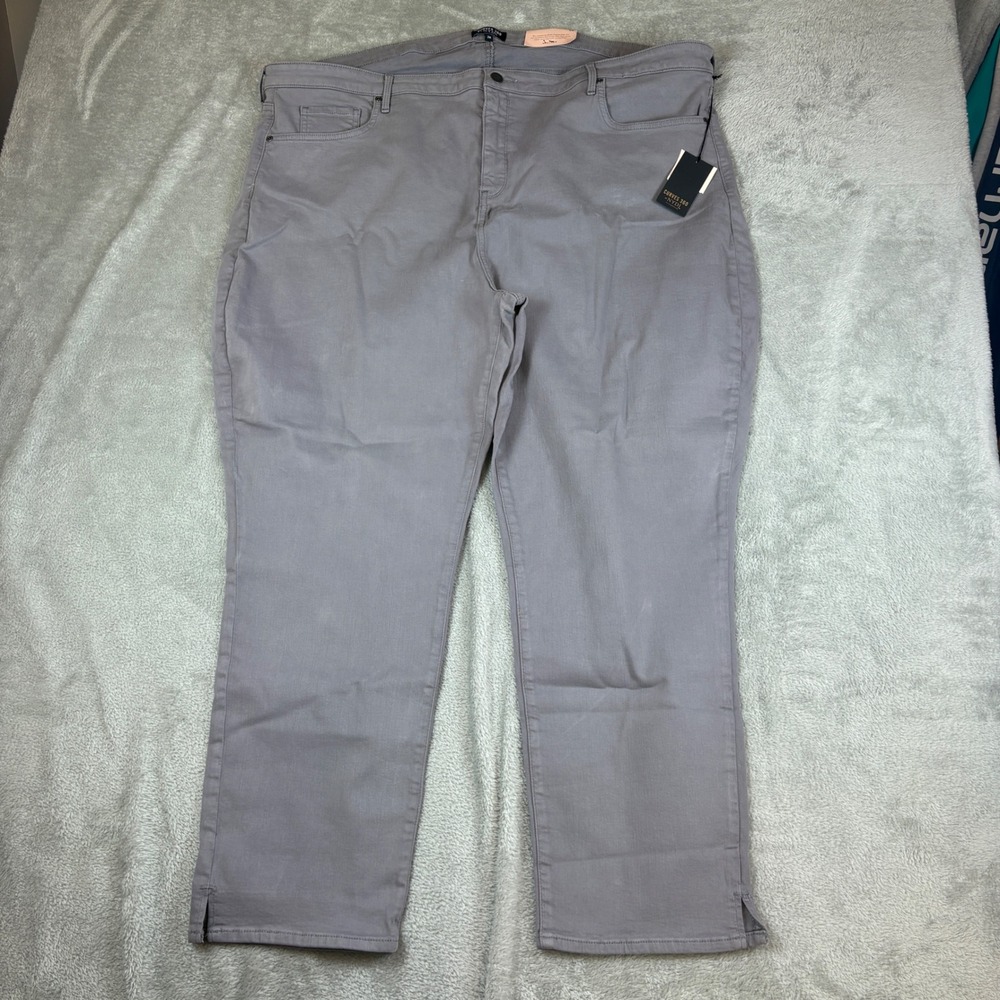 NYDJ Pants Women 26 (Fits 46x28) Curves 360 Slim Straight Ankle Grey Stretch